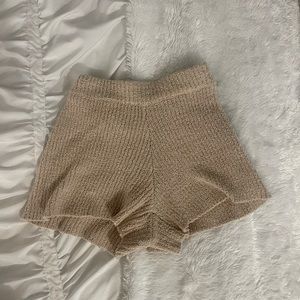 Hazel & Olive Taupe Knit Lounge Shorts